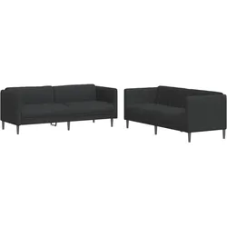 vidaXL 2-tlg. Sofagarnitur Schwarz Stoff