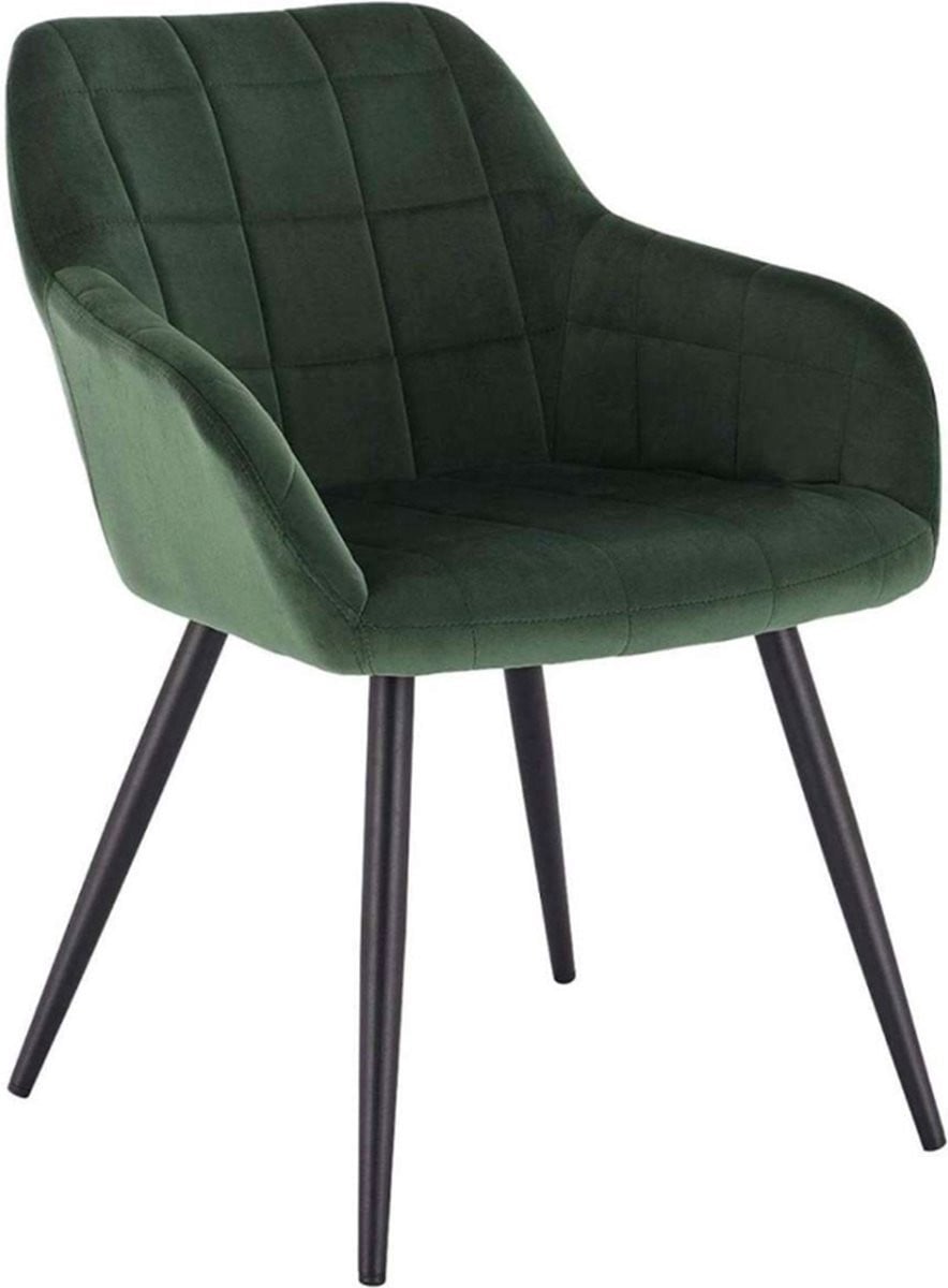 Bolt Edge Eetkamerstoel met armleuning - Velvet Groen