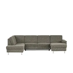 Diva Wohnlandschaft mit Schlaffunktion grau - Webstoff Diva ¦ braun ¦ Maße (cm): H: 90
