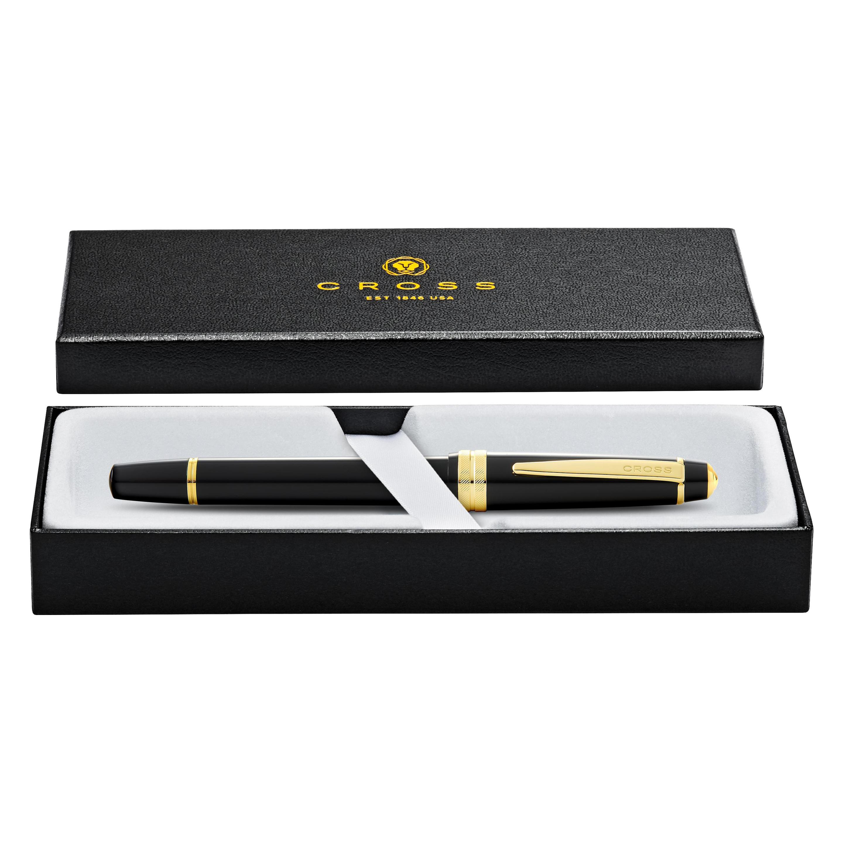 Cross Füllfederhalter Bailey Light Schwarz/Gold, Extra-Fein, in Geschenkbox (1x) (AT0746-9XF-CR)