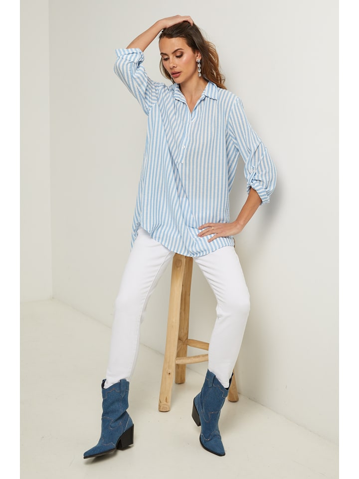 Fleur de Lin Bluse in Hellblau - S