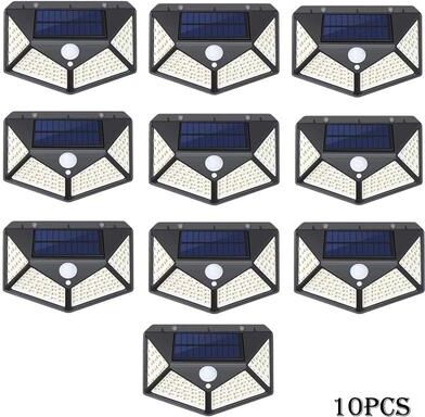 Uplift Picks Solar Motion Sensor Wall Lights With 100 LEDs For Outdoor Security black (10 Pcs)