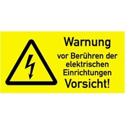 Aufkleber Warnung vor Berühren der elektrischen Einrichtungen, Kombischild,Folie, 74x37 mm
