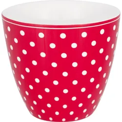 GreenGate Latte Cup, Kaffee Latte Becher Dotty, Ø 10, Höhe 9 cm, rot