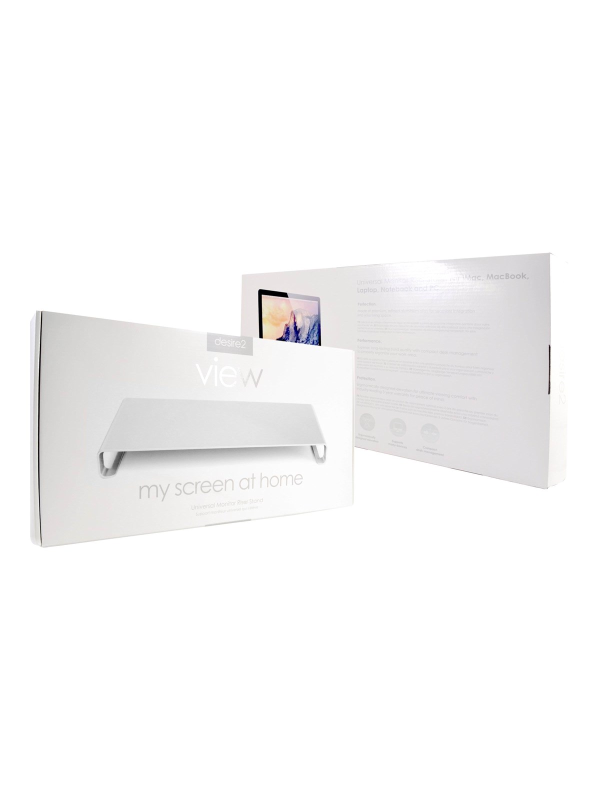 Desire2 Universal Riser Stand stand - for monitor / notebook / printer - silver - Max 14 kg - recommended for
