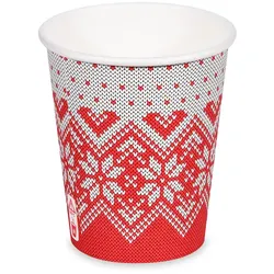 DeinPack 1000 Glühweinbecher 200 ml – Winter Pappbecher mit Schneeflocken Motiv
