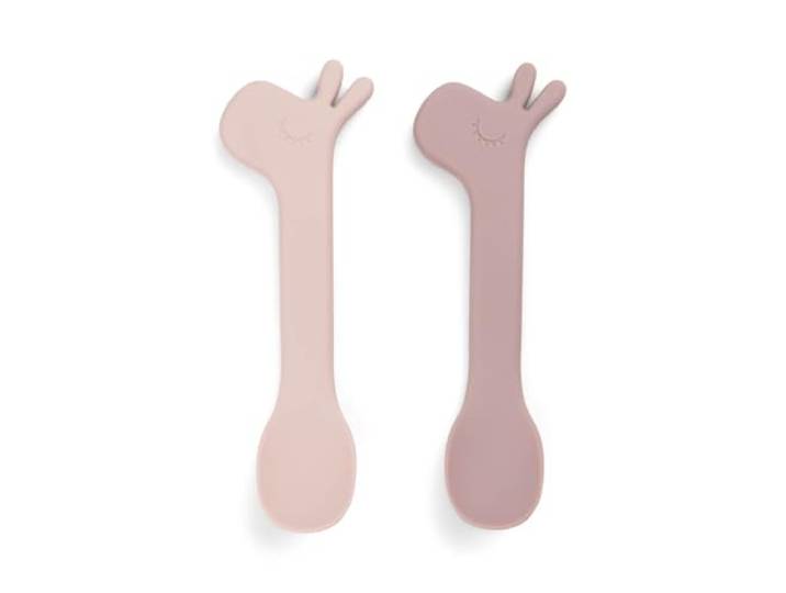 Done by Deer Lalee Rosa Lot de 2 cuillères en silicone pour bébé 100 % silicone de qualité alimentaire