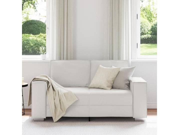 Clarence* Canapé Loveseat Canapé d'angle/Sofa - 2 positions - Blanc 120 cm en simili cuir EU498087