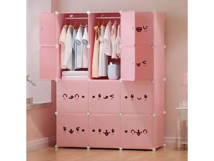 Armoire de Rangement Minimaliste pour Chambre à Coucher, Système de Rangement Nordique Moderne en Tissu, Meuble Tendance en Plastique pour Vestidores
