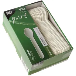 PAPSTAR 1000 Kaffeelöffel, Papier "pure" 13 cm weiss