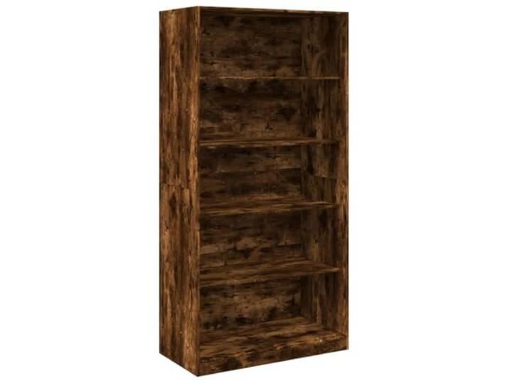 Schrank Smoke Eiche 100x50x200 cm Holzwerkstoff 5 Fächer, feuchtigkeitsbeständig, stabil, minimalistisches Design, für kleine Innenräume