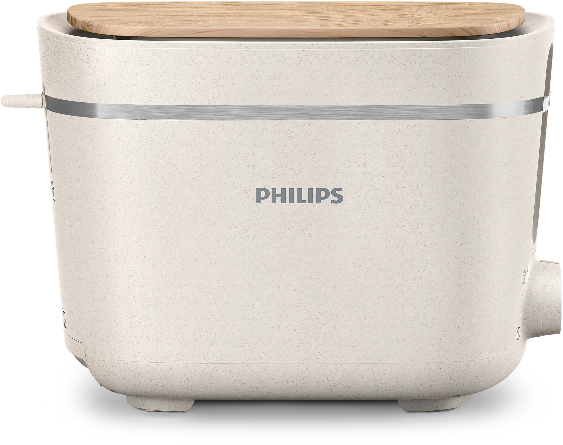 Philips HD2640/10 2-Schlitz-Toaster matt weiß Brötchenaufsatz 830W