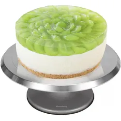 Klausberg Drehbarer Tortenständer mit Fuss, Cake Design Utensilien, Silber