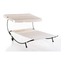 HC Garten & Freizeit Doppelgartenliege, ca. 210 x 177 x 155 cm  - Beige