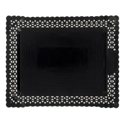 MONOUSO - Papptablett Spitze Schwarz 22x27cm (1 Stück)