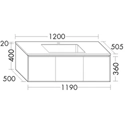 Burgbad Mineralguss-Waschtisch+Waschtischunterschrank rc40 Solid/Lack Matt Sandorange Solid SGAK120F6531C0001