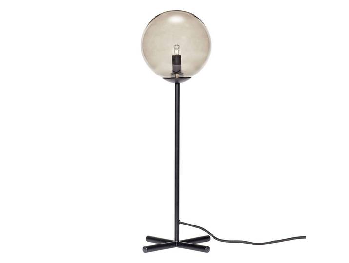 Hubsch Tafellamp zwart metaal met smoke glas