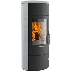 ORANIER Kaminofen Polar W+ 2.0 Speckstein, Korpus Stahl schwarz 6,5 kW