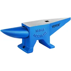 VEVOR Einzelhorn-Amboss Stahlamboss 39 kg, Schmiedestahlwerkzeuge Amboss mit rundem & quadratischem Loch, robuster Schmied, Juweliere, langlebiges & robustes Metallbearbeitungswerkzeug Blau