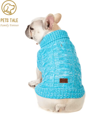 Inspire Picks Cozy Knitted Dog Sweater Warm Winter Pet Clothes For Stylish Dogs skyblue s