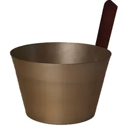 Sauna Aufgusskübel / Saunaeimer champagner Aluminium gerader Griff
