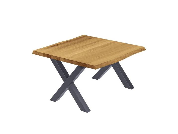 LAMO Manufaktur Baumkantentisch Design Esstisch Massivholz inkl. Metallgestell (1 Tisch), Baumkante massiv