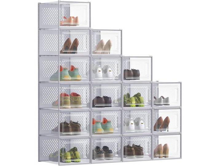 Boîtes à chaussures pliables transparentes - Lot de 18 pièces - Rangement adapté pour pointure jusqu'à 46