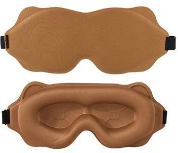 Inspired Living 3D Contoured Sleep Mask For Total Blackout Comfort brown