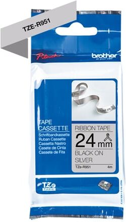 Brother TZe-R951 fita laminada prateado/preto 24mm x 4M