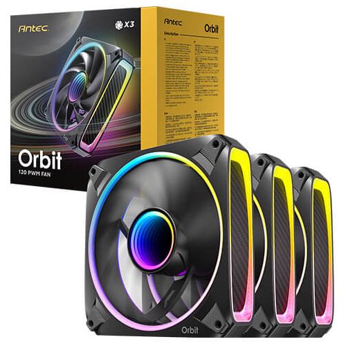 120x120x25mm Antec ORBIT 120 ARGB PWM 3Pack BK retail