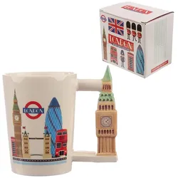 Puckator, Tasse, Big Ben London Icons geformter Henkel Tasse aus Dolomit-Keramik