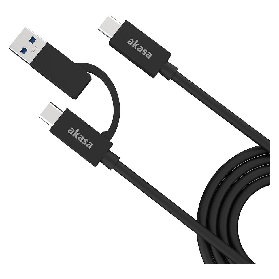 Akasa 1 USB 3.2 Gen 2 Type-C/A na Type-C (1 m, USB 3.2 Gen 2, 60 W) (AK-CBUB65-10BK)