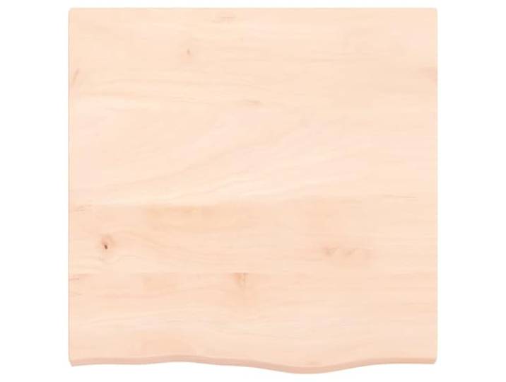 KTHLBRH Tischplatte 60 x 60 x (2-4) cm Eiche massiv unbehandelt Lebendige Naturborde, zum Basteln, überstreichbar, Tragkraft 28,8 kg, Ersatz