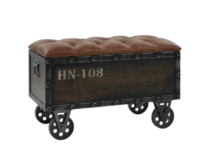 SALE 2026  Banc à chaussures Brun - Banc de rangement Bois massif et similicuir 80 5x41x50cm PRO788749108