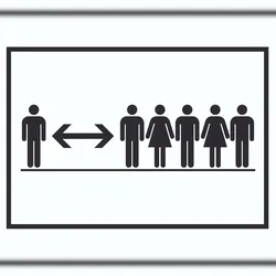 HB-Druck Diskretion Bitte Abstand halten Symbol Schild A4 (210x297mm)
