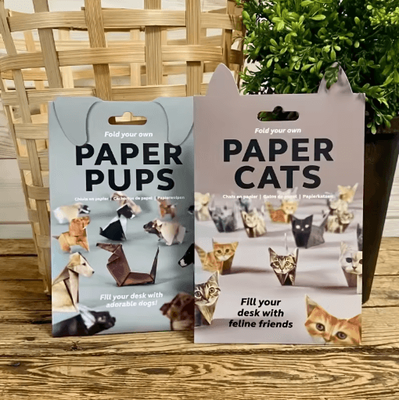 Inspire Picks Paper Cats Origami Kit Fold Your Own Cute Cats DIY Paper Craft Set For Home Decor pups