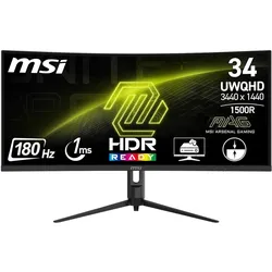 MSI MAG 342CQR E2 (3440 x 1440 Pixel, 34"), Monitor, Schwarz