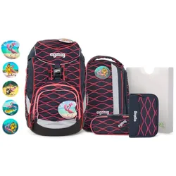 ergobag PACK Schulrucksack-Set LUMI Edition WellenreitBär, 6-teilig