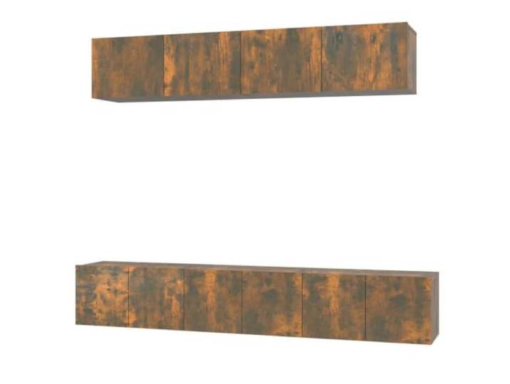 LMTYOENFG 5-TLG. TV-Schrank Set Wandmontage Räuchereiche Holzwerkstoff Platzsparende Wand-Lowboards in Räuchereiche-Optik mit viel Stauraum für Wohnzimmer und Schlafzimmer.