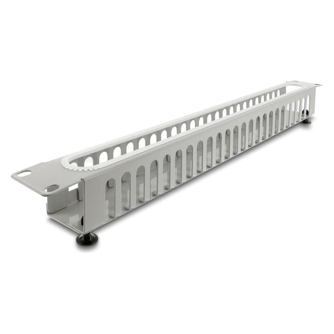 Delock 19 1 HE Kabelmanagement Rangierpanel mit Öffnung und Kantenschutz grau (67278)