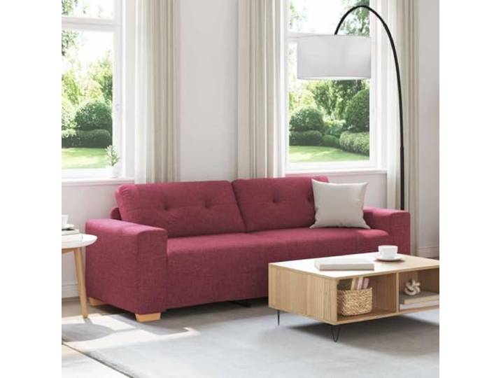 vidaXL 3-Sitzer-Sofa Weinrot 220 cm Stoff Bietet bequem Platz für bis zu drei Personen für Zusammenkünfte und Entspannung, Moderne Designelemente,