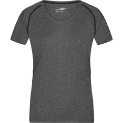 James & Nicholson Damen Funktionsshirt T-Shirt JN495 black melange/black S