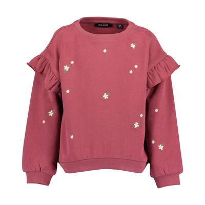 Sweater BLUE SEVEN "Sweatshirt", Mädchen, Gr. 98, rosa (3650, wein), 100% Baumwolle, normal normal, Rundhals, gerader Abschluss, Sweatshirts Sweater