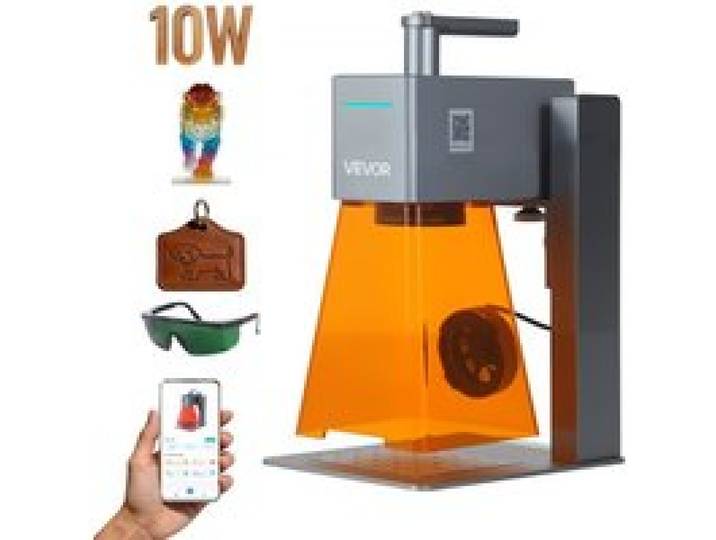 VEVOR Graveur Laser Portatif 12 W Machine de Gravure Laser Bleu Portable pour Bois Acrylique Cuir Tissu, Haute Vitesse 5000 mm/s, Gravure de Haute Précision de Taille de Point 0,01x0,01 mm, Classe 4
