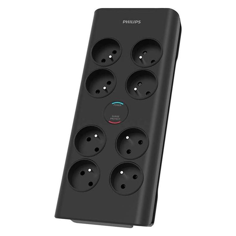 Philips SPN7080BA/60 surge protector Black 8 AC outlet(s) (8x, CEE 7/4, 2 m) (PHIL-SPN7080BA/60)
