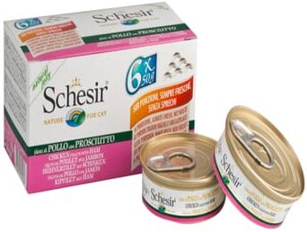 Schesir Comida Húmida Para Gatos Frango com Presunto 6 Latas de 50g