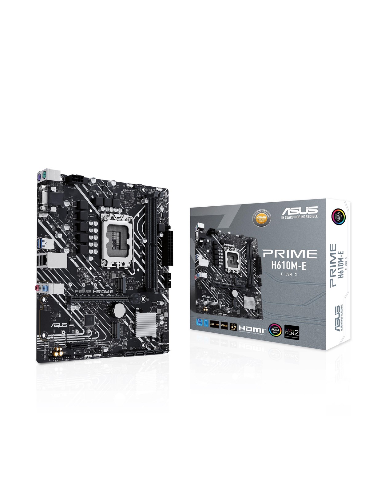 ASUS PRIME H610M-E-CSM Mainboard - Intel H610 - Intel LGA1700 - DDR5 RAM - Micro-ATX