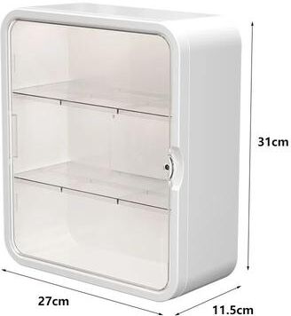 Inspired Living Wall Mounted Medicine Cabinet & Multi Layer Storage Organizer Rack white