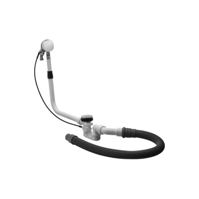 Duravit Quadroval Ab-Überlaufgarnitur 791248000001 Zug 725mm, flex. Schläuche, mit Wanneneinlauf