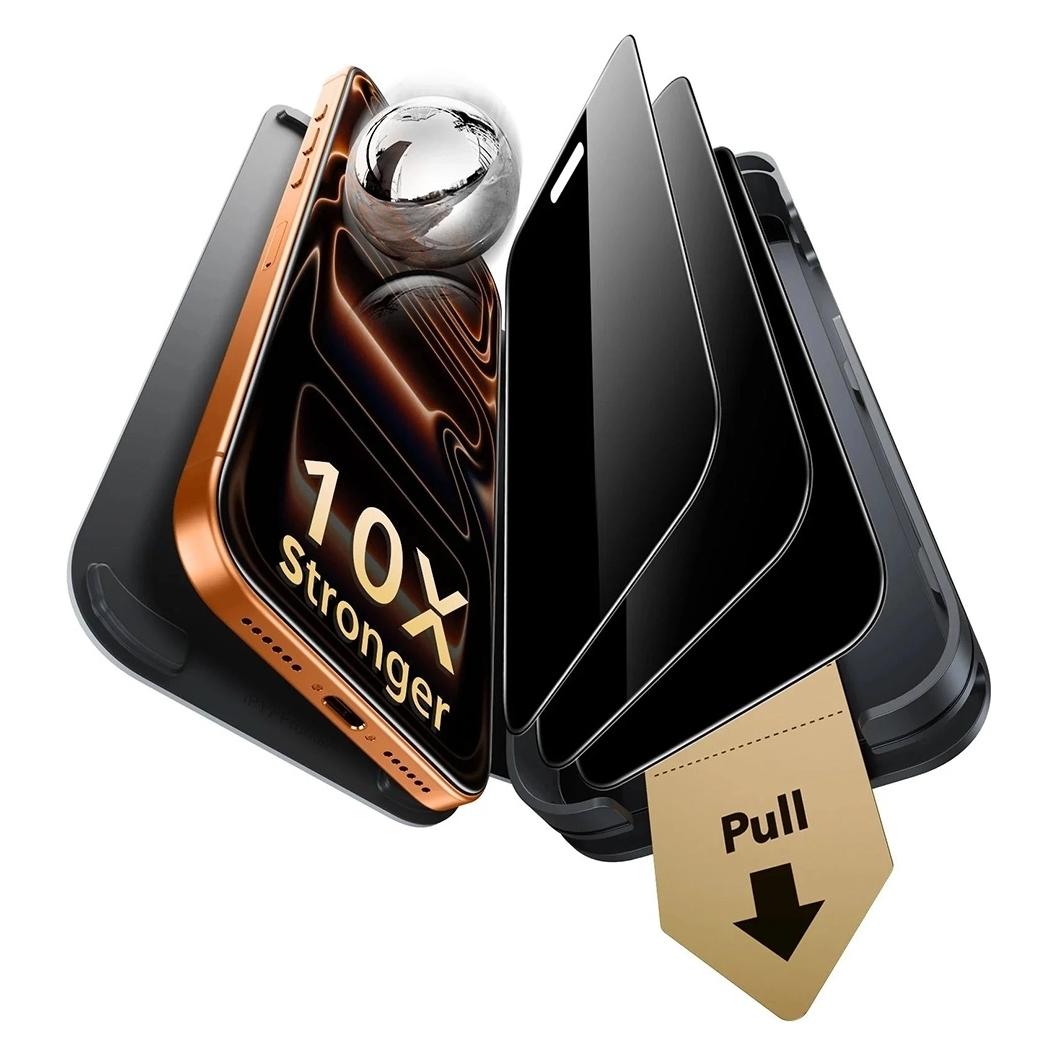 ESR - Privacy Armorite Displayschutzfolie UltraFit (3er-Pack) - iPhone 18 Pro - Schwarz (3 Stk., Apple iPhone 18 Pro) (74679672)